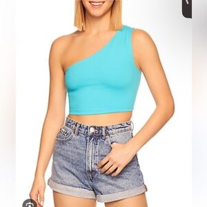 Susana Monaco One Shoulder Crop Top